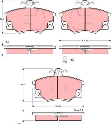 TRW GDB1223 - Kit de plaquettes de frein, frein à disque cwaw.fr