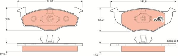 TRW GDB1274 - Kit de plaquettes de frein, frein à disque cwaw.fr