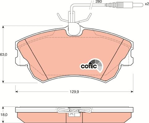 TRW GDB1270 - Kit de plaquettes de frein, frein à disque cwaw.fr