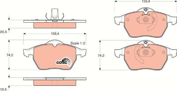 TRW GDB1271 - Kit de plaquettes de frein, frein à disque cwaw.fr