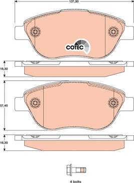 TRW GDB1750 - Kit de plaquettes de frein, frein à disque cwaw.fr