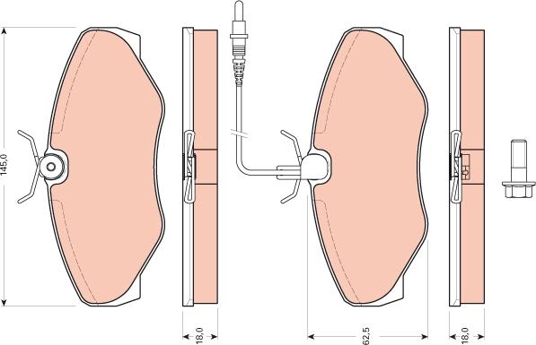 TRW GDB1760 - Kit de plaquettes de frein, frein à disque cwaw.fr