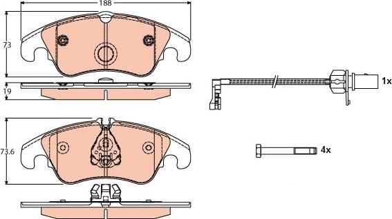 TRW GDB1768 - Kit de plaquettes de frein, frein à disque cwaw.fr