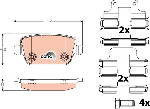 TRW GDB1709 - Kit de plaquettes de frein, frein à disque cwaw.fr