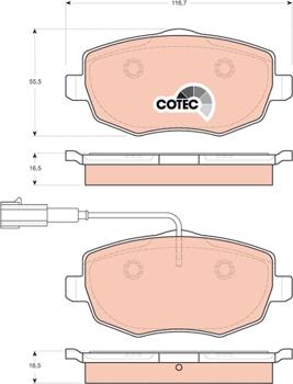 TRW GDB1706 - Kit de plaquettes de frein, frein à disque cwaw.fr