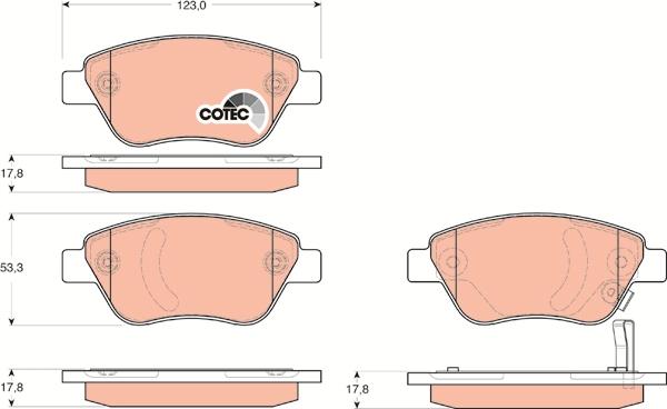 TRW GDB1700 - Kit de plaquettes de frein, frein à disque cwaw.fr