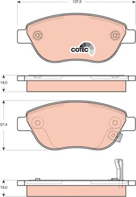 TRW GDB1701 - Kit de plaquettes de frein, frein à disque cwaw.fr