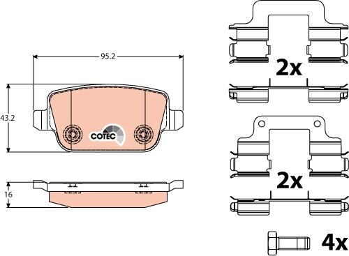 TRW GDB1708 - Kit de plaquettes de frein, frein à disque cwaw.fr