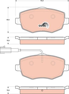 TRW GDB1707 - Kit de plaquettes de frein, frein à disque cwaw.fr