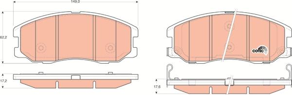 TRW GDB1715 - Kit de plaquettes de frein, frein à disque cwaw.fr