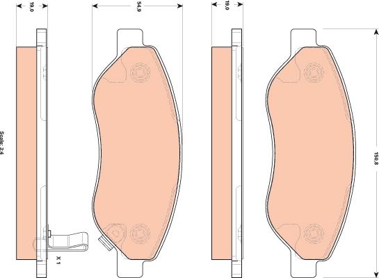 TRW GDB1713 - Kit de plaquettes de frein, frein à disque cwaw.fr