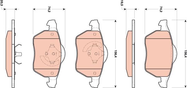 TRW GDB1717 - Kit de plaquettes de frein, frein à disque cwaw.fr