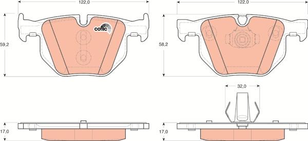 TRW GDB1730 - Kit de plaquettes de frein, frein à disque cwaw.fr