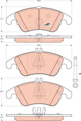 TRW GDB1737 - Kit de plaquettes de frein, frein à disque cwaw.fr