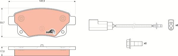 TRW GDB1725 - Kit de plaquettes de frein, frein à disque cwaw.fr