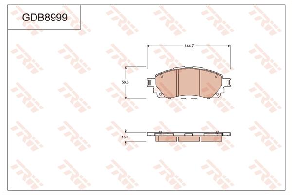 TRW GDB8999 - Kit de plaquettes de frein, frein à disque cwaw.fr