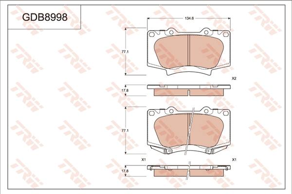 TRW GDB8998AT - Kit de plaquettes de frein, frein à disque cwaw.fr