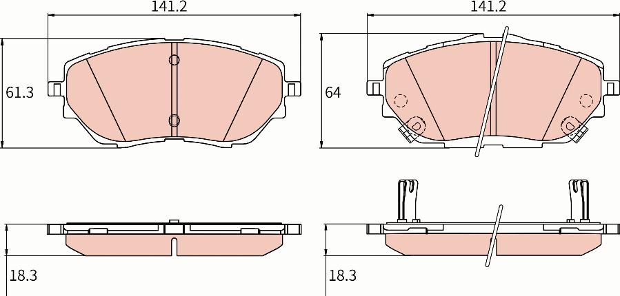 TRW GDB8964DT - Kit de plaquettes de frein, frein à disque cwaw.fr