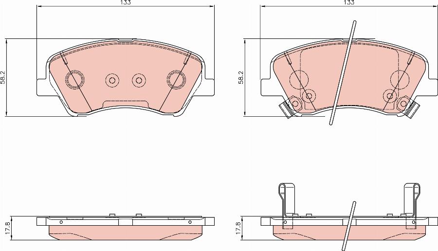 TRW GDB8909 - Kit de plaquettes de frein, frein à disque cwaw.fr