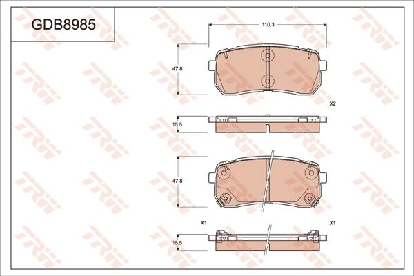 TRW GDB8985AT - Kit de plaquettes de frein, frein à disque cwaw.fr