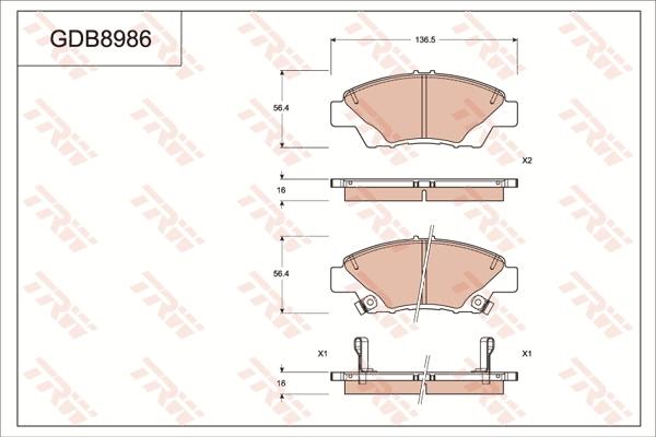 TRW GDB8986AT - Kit de plaquettes de frein, frein à disque cwaw.fr