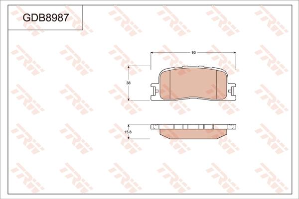 TRW GDB8987 - Kit de plaquettes de frein, frein à disque cwaw.fr