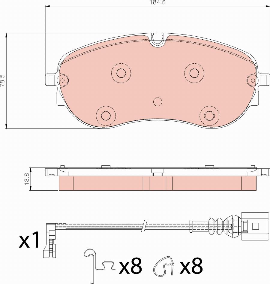 TRW GDB8408BTE - Kit de plaquettes de frein, frein à disque cwaw.fr