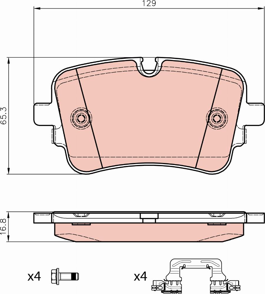 TRW GDB8483 - Kit de plaquettes de frein, frein à disque cwaw.fr