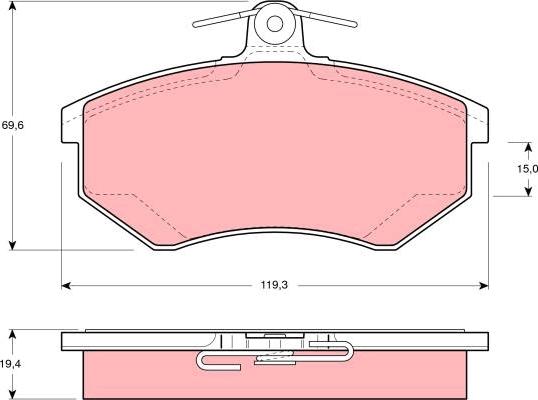 TRW GDB854 - Kit de plaquettes de frein, frein à disque cwaw.fr