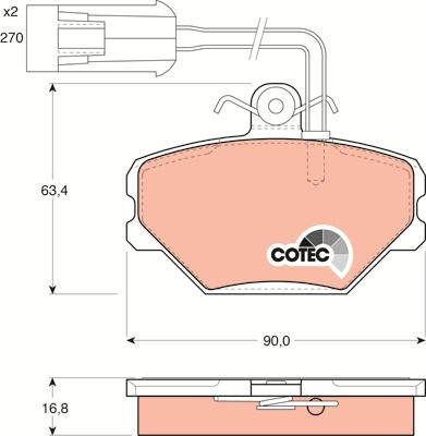 TRW GDB852 - Kit de plaquettes de frein, frein à disque cwaw.fr