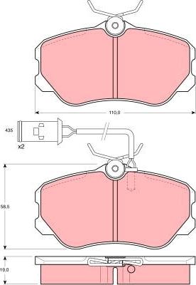 TRW GDB864 - Kit de plaquettes de frein, frein à disque cwaw.fr