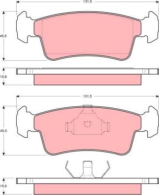 TRW GDB867 - Kit de plaquettes de frein, frein à disque cwaw.fr