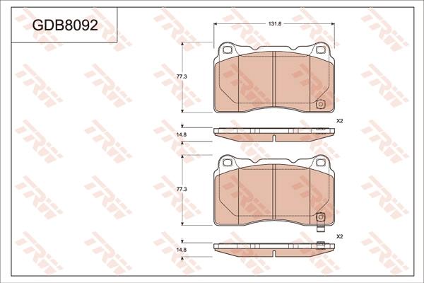 TRW GDB8092 - Kit de plaquettes de frein, frein à disque cwaw.fr