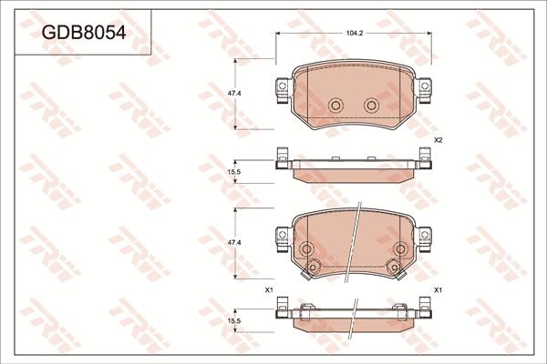 TRW GDB8054 - Kit de plaquettes de frein, frein à disque cwaw.fr