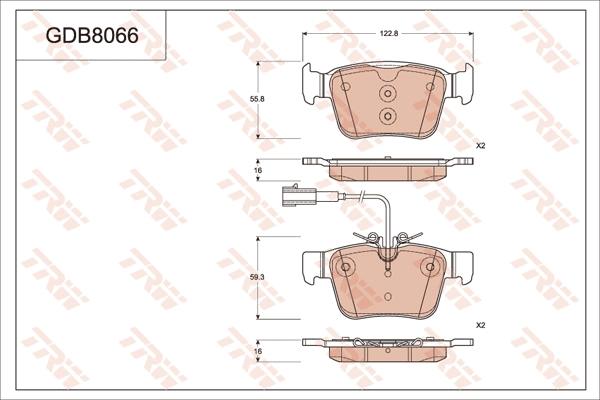 TRW GDB8066 - Kit de plaquettes de frein, frein à disque cwaw.fr