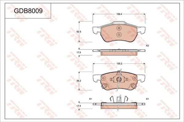 TRW GDB8009 - Kit de plaquettes de frein, frein à disque cwaw.fr