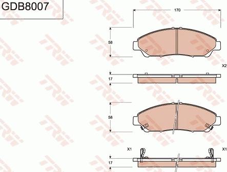 TRW GDB8007 - Kit de plaquettes de frein, frein à disque cwaw.fr