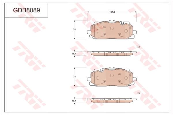 TRW GDB8089 - Kit de plaquettes de frein, frein à disque cwaw.fr