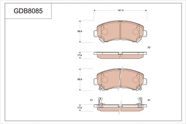 TRW GDB8085 - Kit de plaquettes de frein, frein à disque cwaw.fr