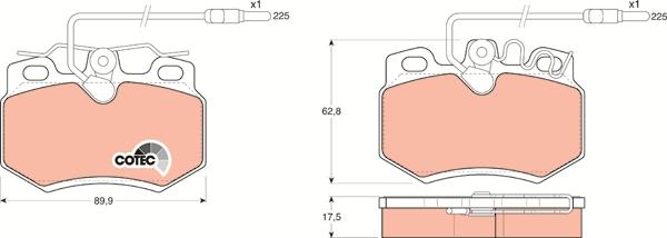 TRW GDB808 - Kit de plaquettes de frein, frein à disque cwaw.fr