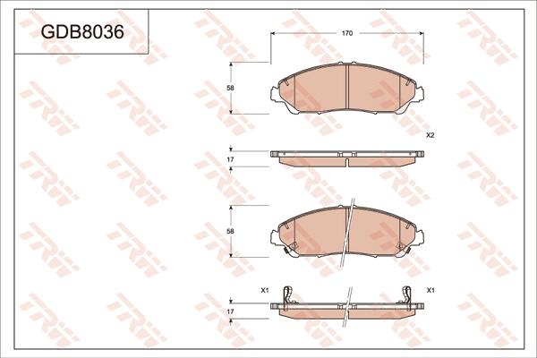 TRW GDB8036 - Kit de plaquettes de frein, frein à disque cwaw.fr