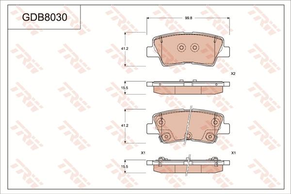 TRW GDB8030AT - Kit de plaquettes de frein, frein à disque cwaw.fr