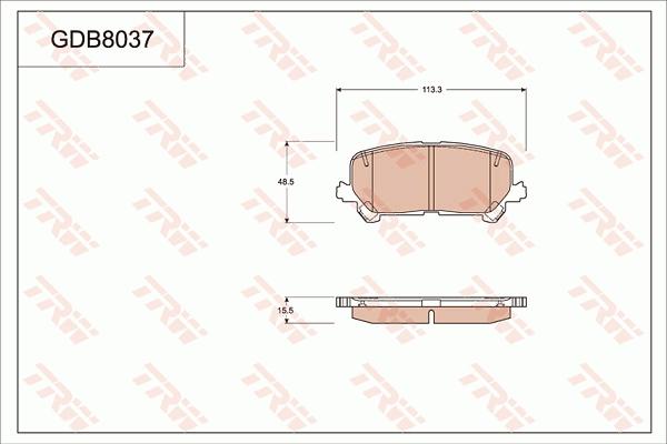 TRW GDB8037 - Kit de plaquettes de frein, frein à disque cwaw.fr