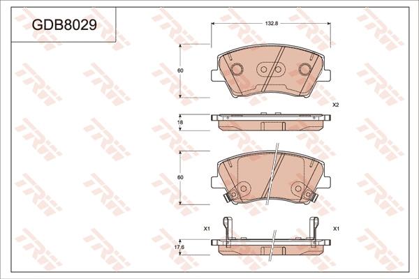 TRW GDB8029 - Kit de plaquettes de frein, frein à disque cwaw.fr