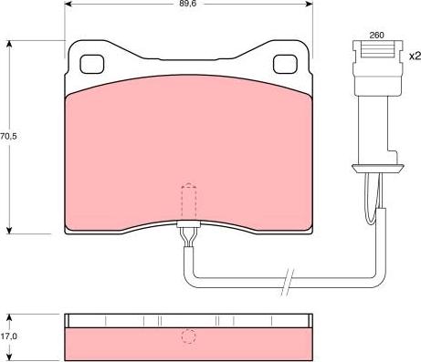 TRW GDB802 - Kit de plaquettes de frein, frein à disque cwaw.fr