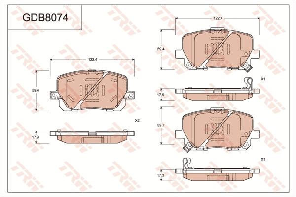 TRW GDB8074 - Kit de plaquettes de frein, frein à disque cwaw.fr