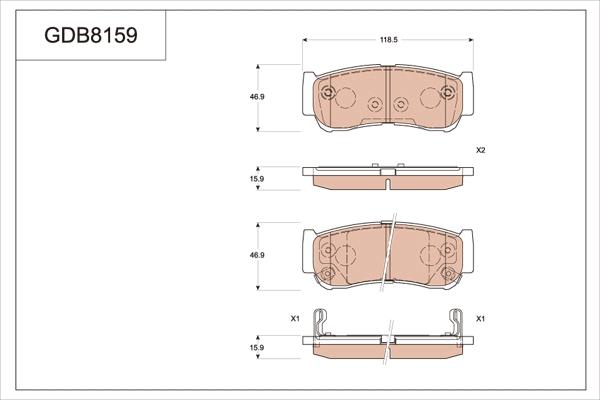 TRW GDB8159 - Kit de plaquettes de frein, frein à disque cwaw.fr