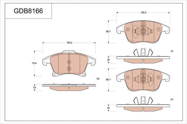 TRW GDB8166 - Kit de plaquettes de frein, frein à disque cwaw.fr