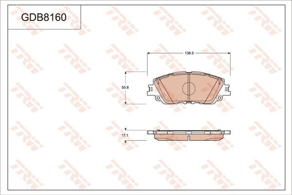 TRW GDB8160AT - Kit de plaquettes de frein, frein à disque cwaw.fr