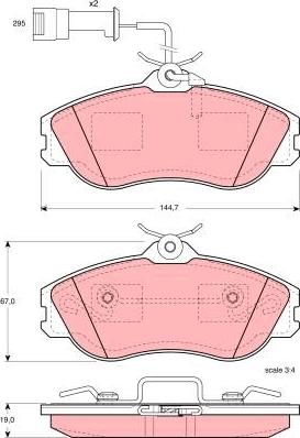 TRW GDB816 - Kit de plaquettes de frein, frein à disque cwaw.fr